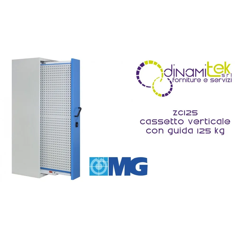 ZC125 CASSETTO VERTICALE CON GUIDA 125 KG mm 238x693x1900h MG